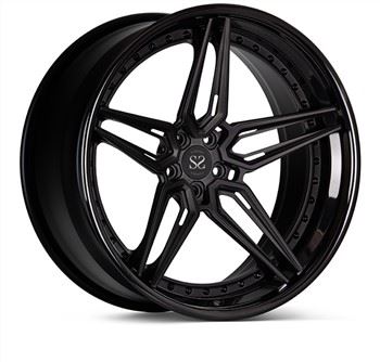 SSWS13003 piemērots Ferrari 5X114.3 pielāgotiem 3-daļīgiem spīdīgiem melniem kaltiem sakausējuma diskiem 19 20 21 un 22 collas